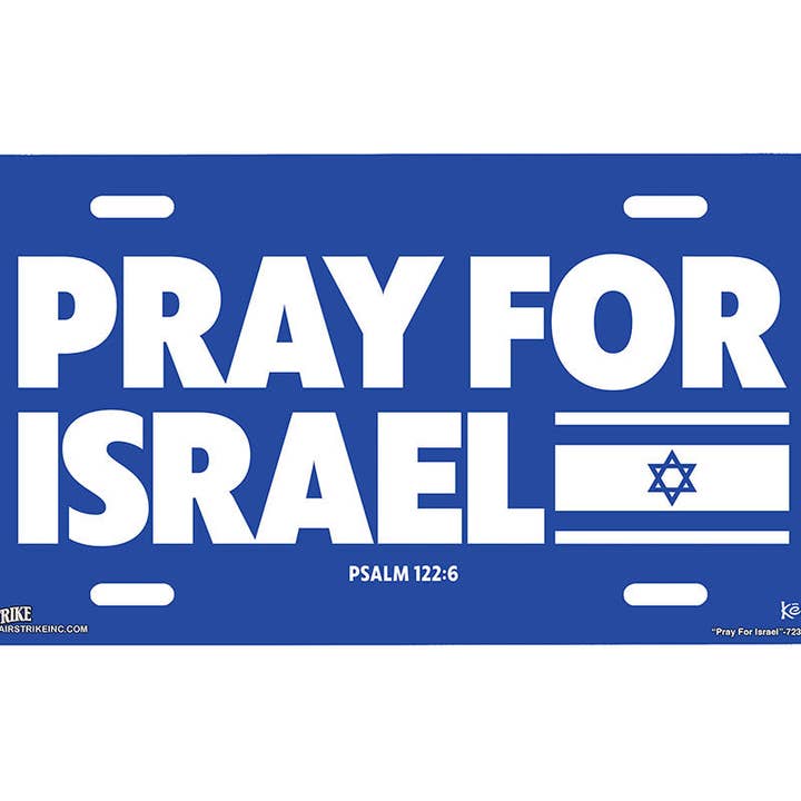 "Pray For Israel" - Decorative License Plate for wholesale by Airstrike