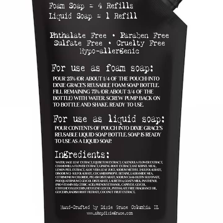 Dixie Grace - Wholesale Bar Soap - Jezebel - Goat's Milk Soap - Refill Bag