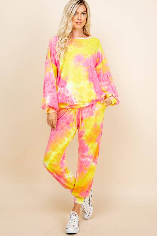 Emerald Collection - Vendita all'ingrosso Pantaloni sportivi/da jogging loungewear - Donna - ETP-736 Pantaloni da jogger French Terry Tie Dye1