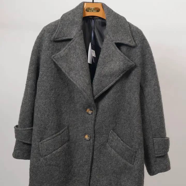 Plain wool fabric jacket with tailored collar – TDM82225-1 for wholesale by Cecile Wang