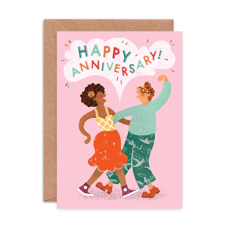 Anniversary Dance Greeting Card | Happy Anniversary Card for wholesale by Emily Nash Illustration Greeting Cards
