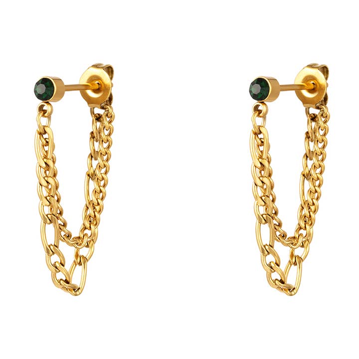 Earrings double chain for wholesale by SHINE BUY