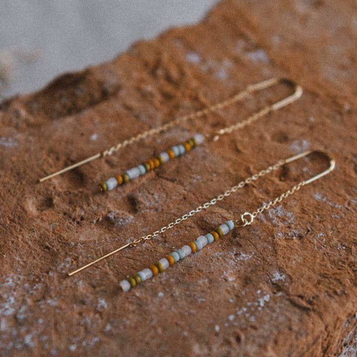 Sundance Seed Bead Threader Earrings for wholesale by Cecelia Designs Jewelry