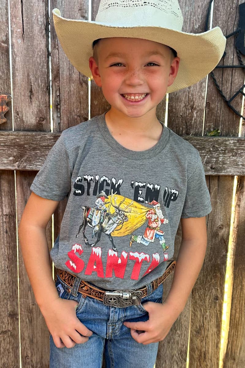 Sterling Kreek - Wholesale Screen-printed t-shirt – Kids - Stick Em Up Santa Tee KIDS