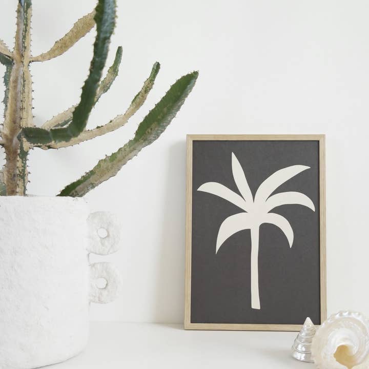 Print A4 Palm - Pirate Black for wholesale by Silvia Visscher