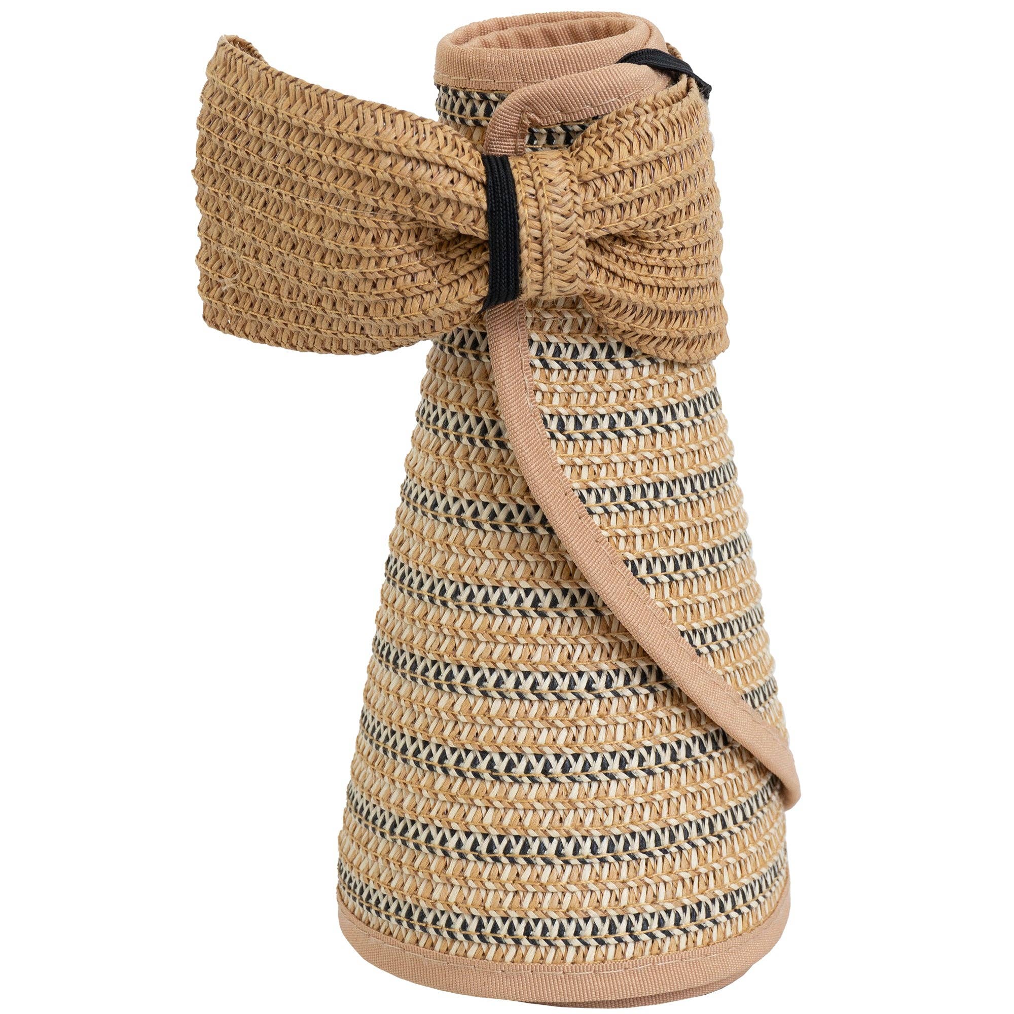 Magid - Wholesale Visor - Women's - Magid Two Tone Straw  Fold Up Roll Up Visor10