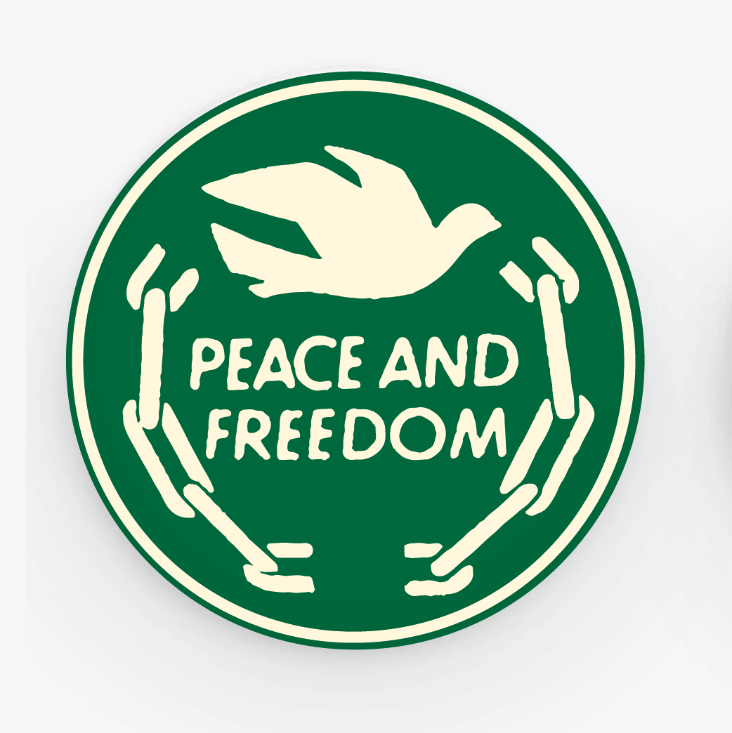 All Very Goods - Wholesale Lapel Pin/Button - Button - Peace and Freedom0