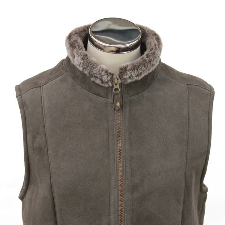 Dark Vizon Gilly Ladies Sheepskin Gilet for wholesale on Faire