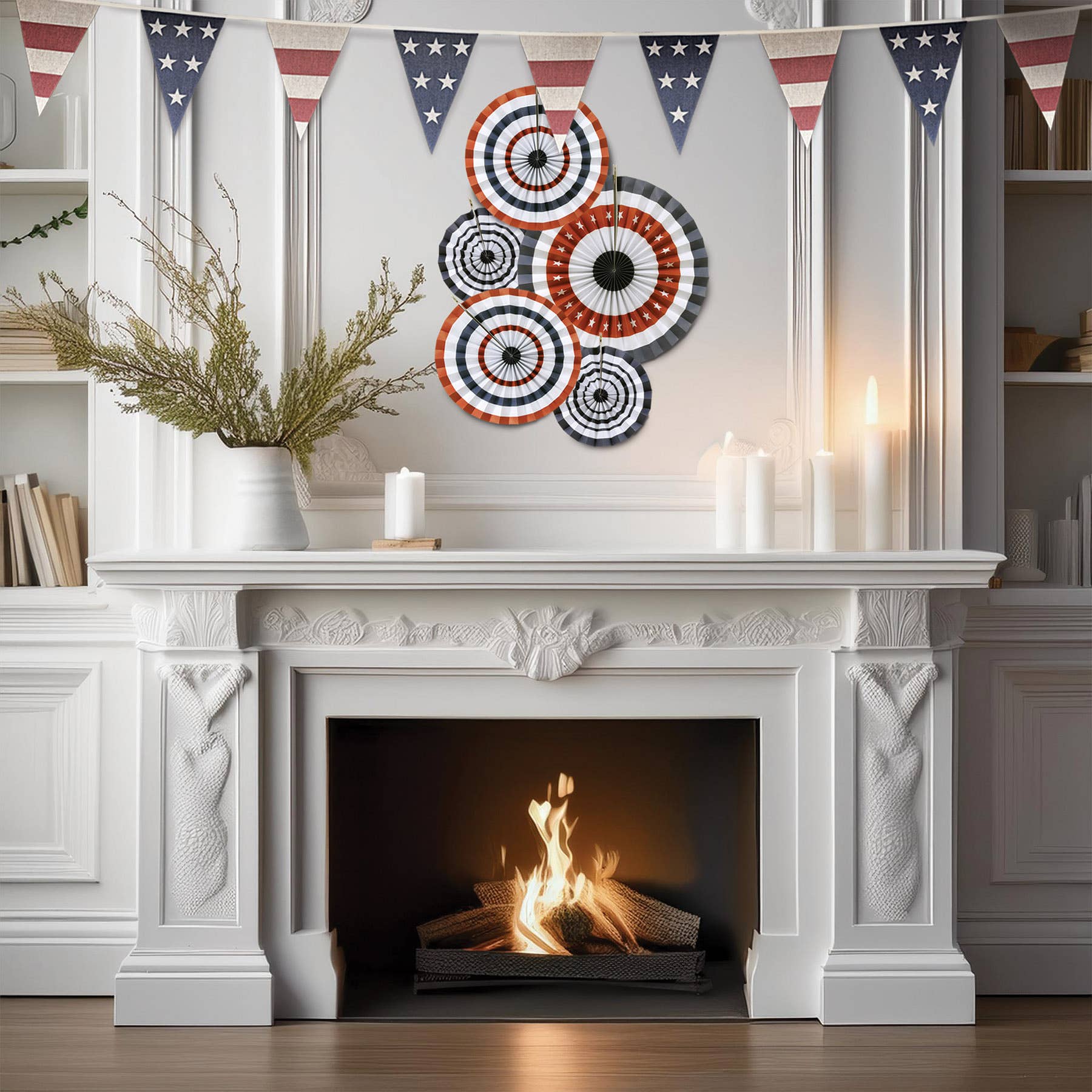 Beistle - Wholesale Party Sign/Banner - Americana Fabric Pennant Banner, 9½" x12'3