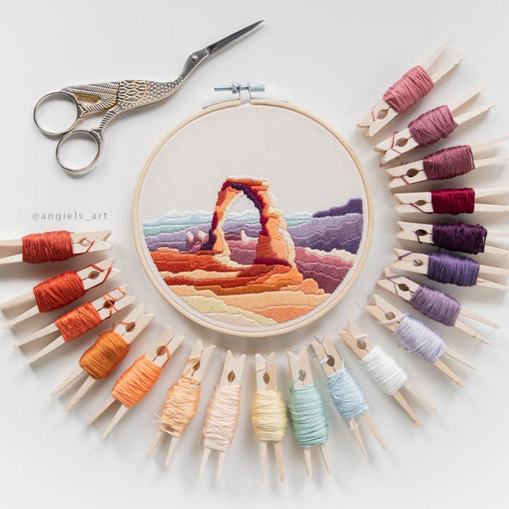 Angiels Art – wholesale Embroidery/cross-stitch supplies – Delicate Arch DIY Embroidery Kit1