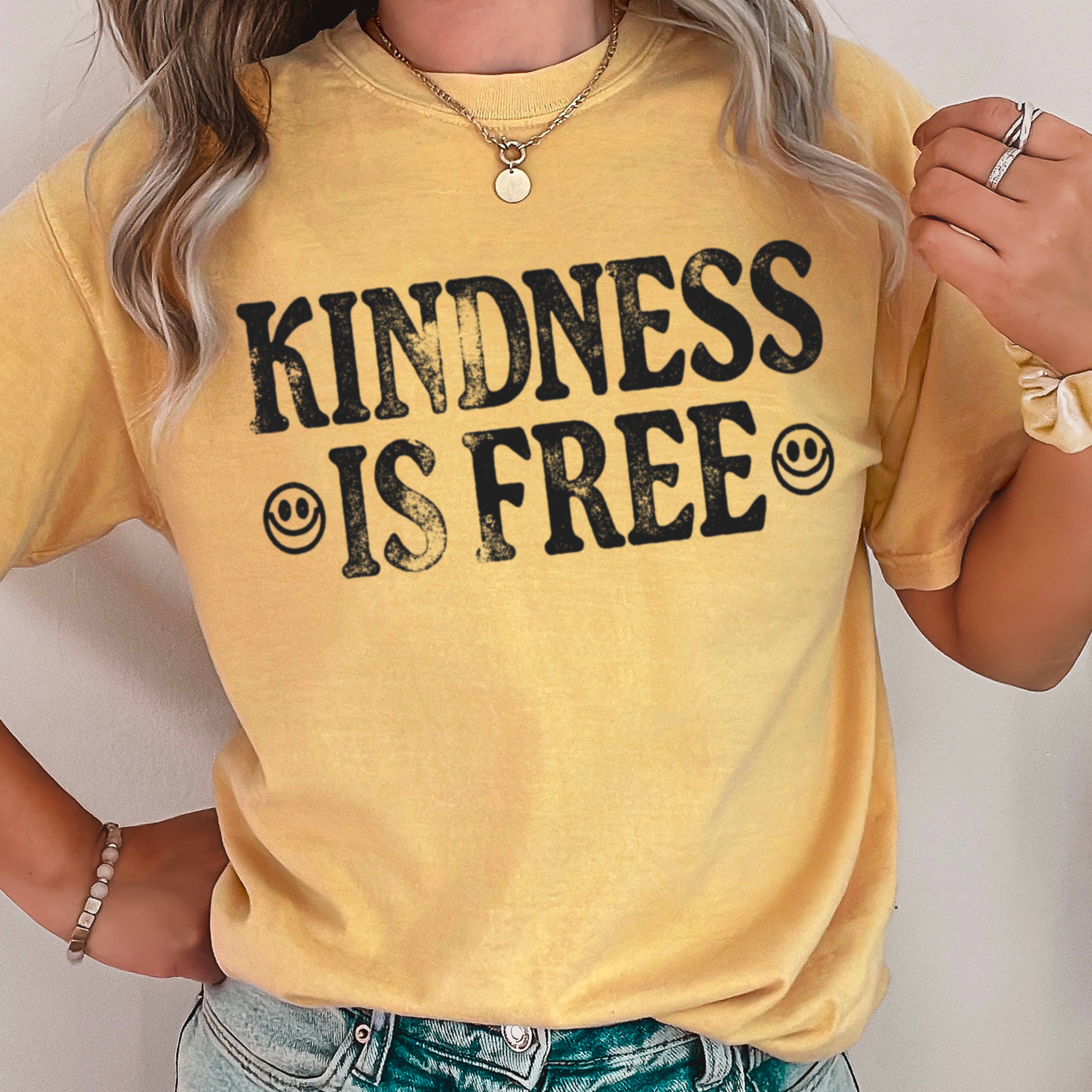 Shoppe SHC - Wholesale Screen Printed T-Shirt - Women's - Kindness Is Free Comfort Color Screen Print Graphic Tee16