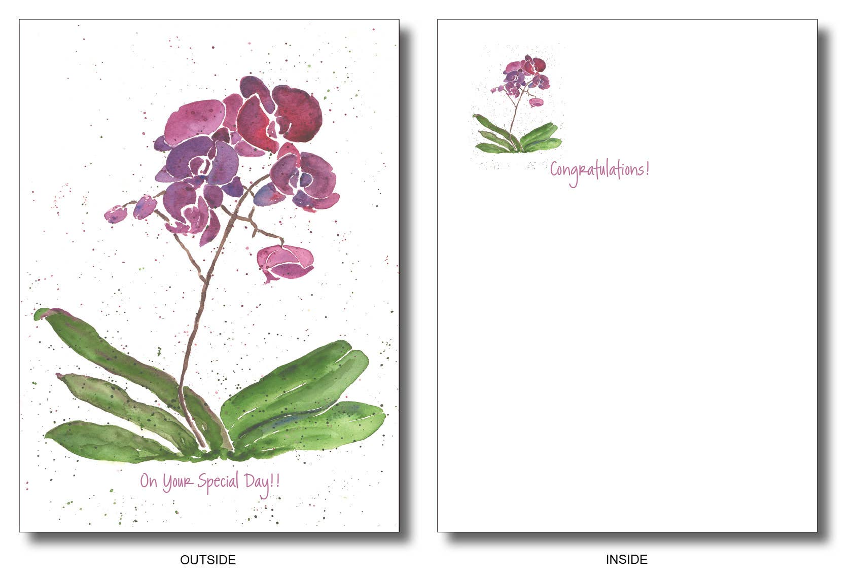 WORDS & WATERCOLORS BY PEG CONLEY - Wholesale Congratulations Card - Purple Orchid1