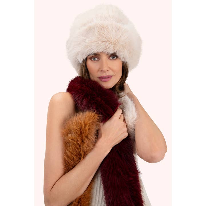 Elsa 3-tone Scarf - Damson/Mocca/Cream for wholesale by Powder Design inc - US