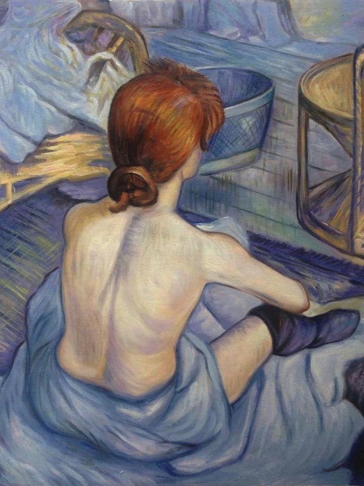 La femme à son travail pour la vente par La Pastiche