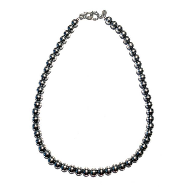 Nizhonitradersllc – wholesale Pärlband/Pärlhalsband – Navajo-pärlor i sterlingsilver, 10 mm9