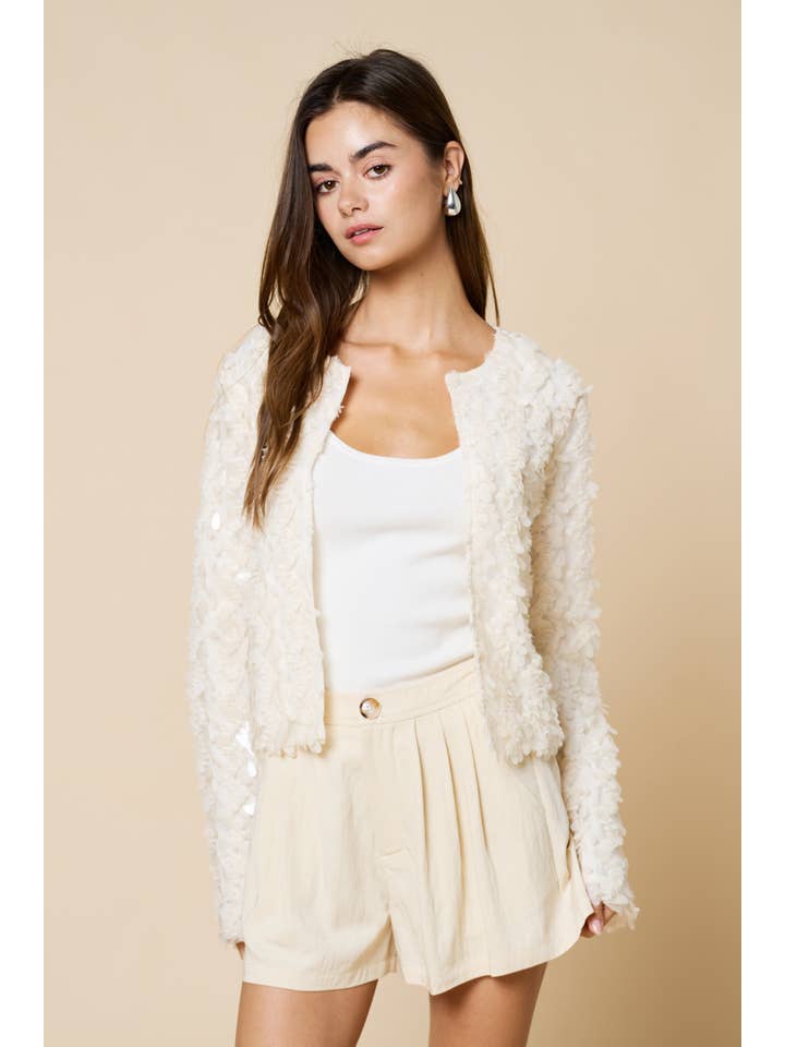 Lalavon - Vente Cardigan – femme - Cardigan ValentinenSequin1