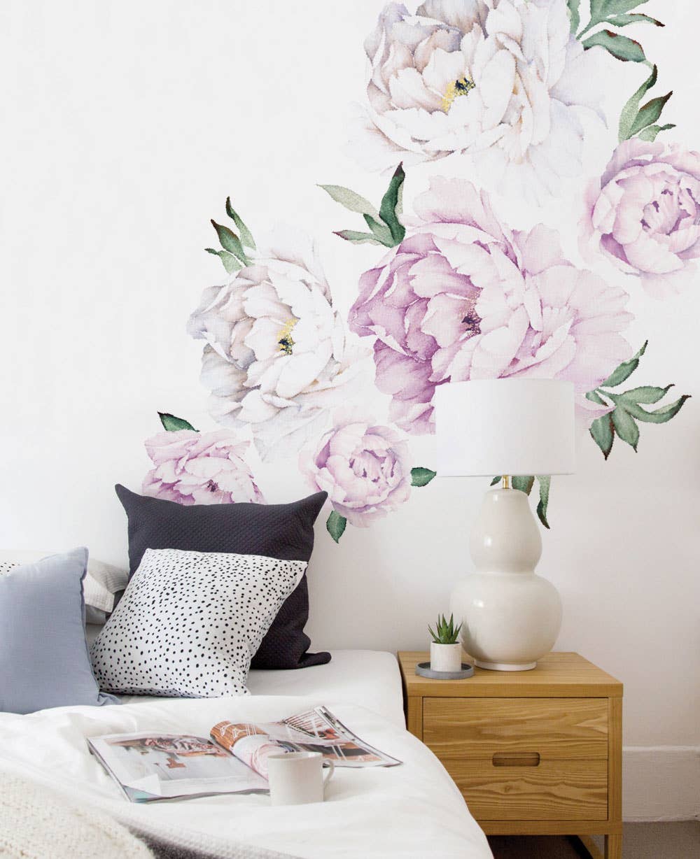 Simple Shapes – wholesale Wall decal/stickers – Peony Flowers Wall Sticker5