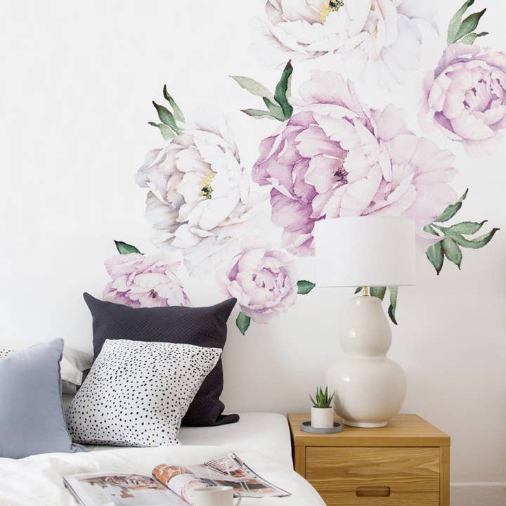 Simple Shapes – wholesale Wall decal/stickers – Peony Flowers Wall Sticker5