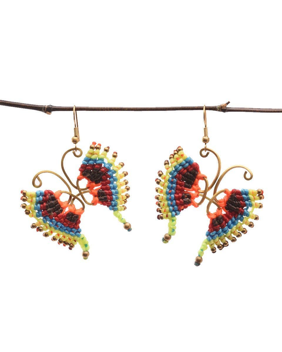 Zig Zag Asian Collection - Wholesale Hangende/ronde oorbellen - Macramé Vlinder Oorbellen2