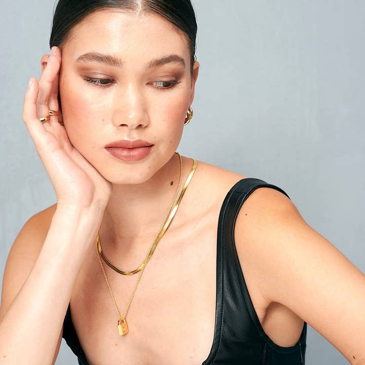 Angels Whisper Accessories - Wholesale Pendant/charm necklace - Lock Charm Gold Plated Necklace5