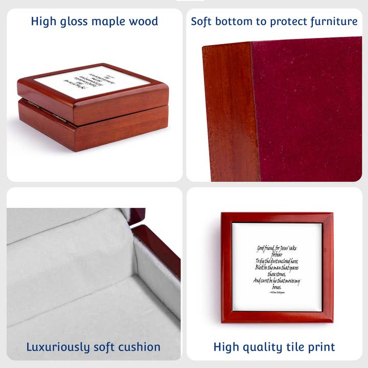 3dRose - Wholesale Jewellery box/organiser - 3dRose, Creepy Halloween Spider Witch And Moon With Shadow Reflection, Jewelry Box6