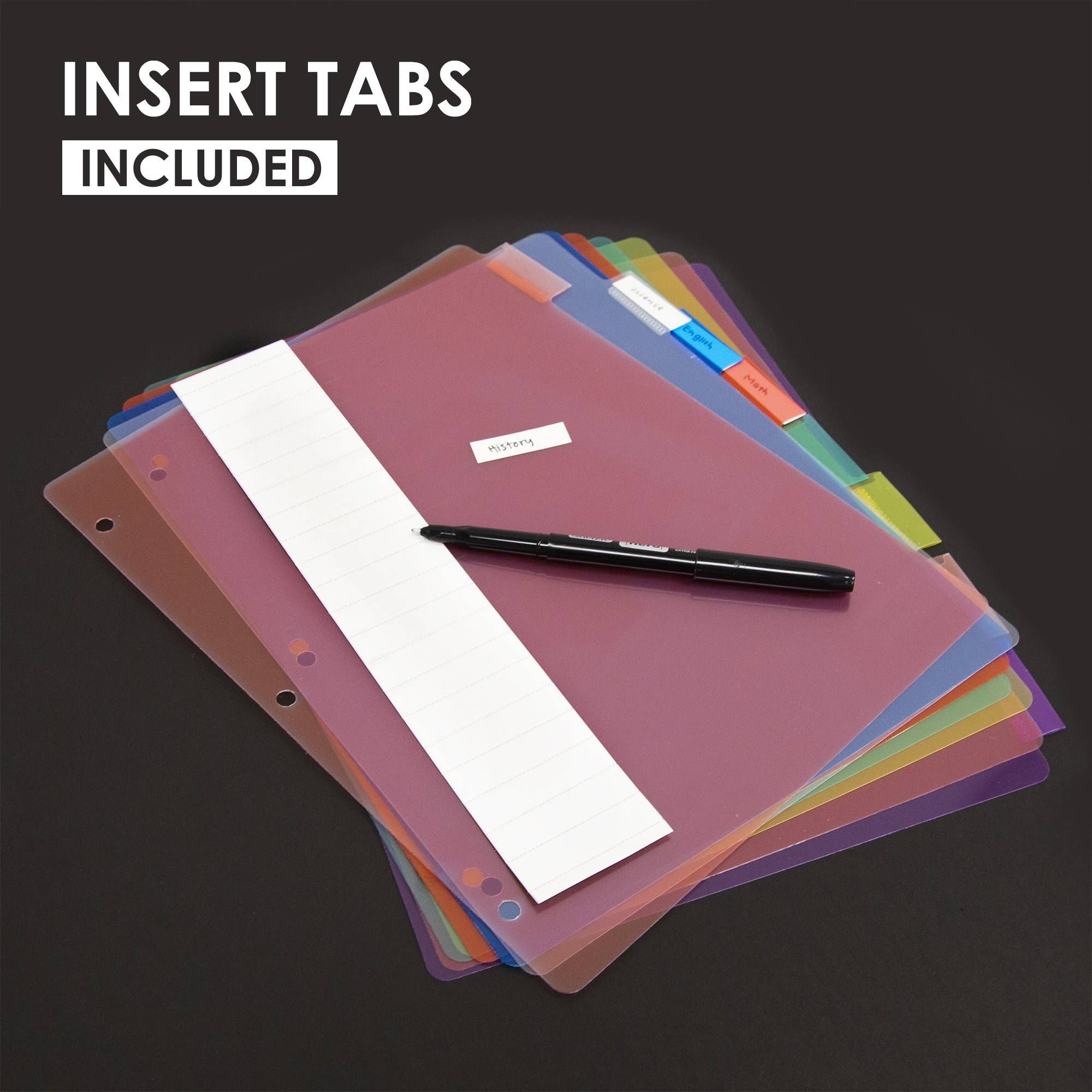 Luna Office Supply -  Everyday Essential - Wholesale Binder - 3 Ring Binder Dividers With Insertable Color Tabs9