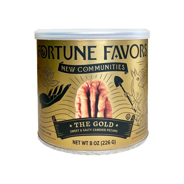 8 oz Fortune Favors The Gold - Pacanes confites de Géorgie pour la vente par Fortune Favors