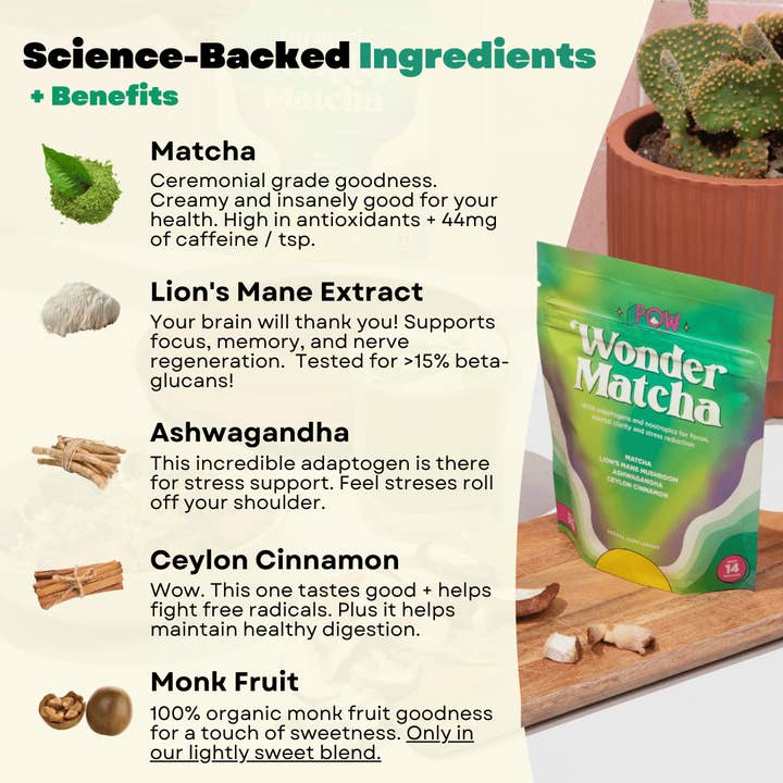 Pow - Wholesale Health/Detox Tea - Wonder Matcha | Adaptogenic Matcha