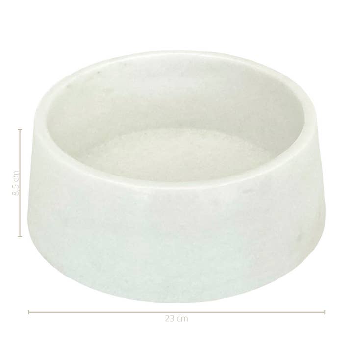 STUDIO ANIMAUX - Wholesale Pet Bowl - Cat/Dog - Marble food bowl | crystal white | Ø23 cm