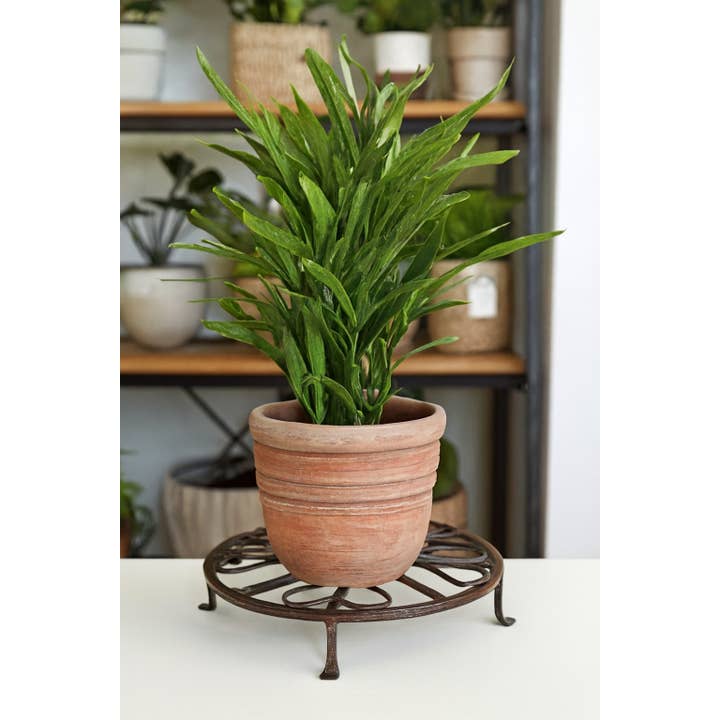 Supporto per piante rotondo in ferro battuto da 8" per la vendita all'ingrosso da parte di Asia West