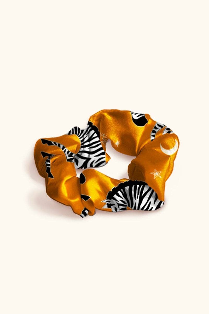 Orange Zebra Aren Scrunchy for wholesale on Faire