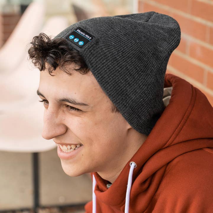 Light Grey Bluetooth Bebop Beanie for wholesale on Faire
