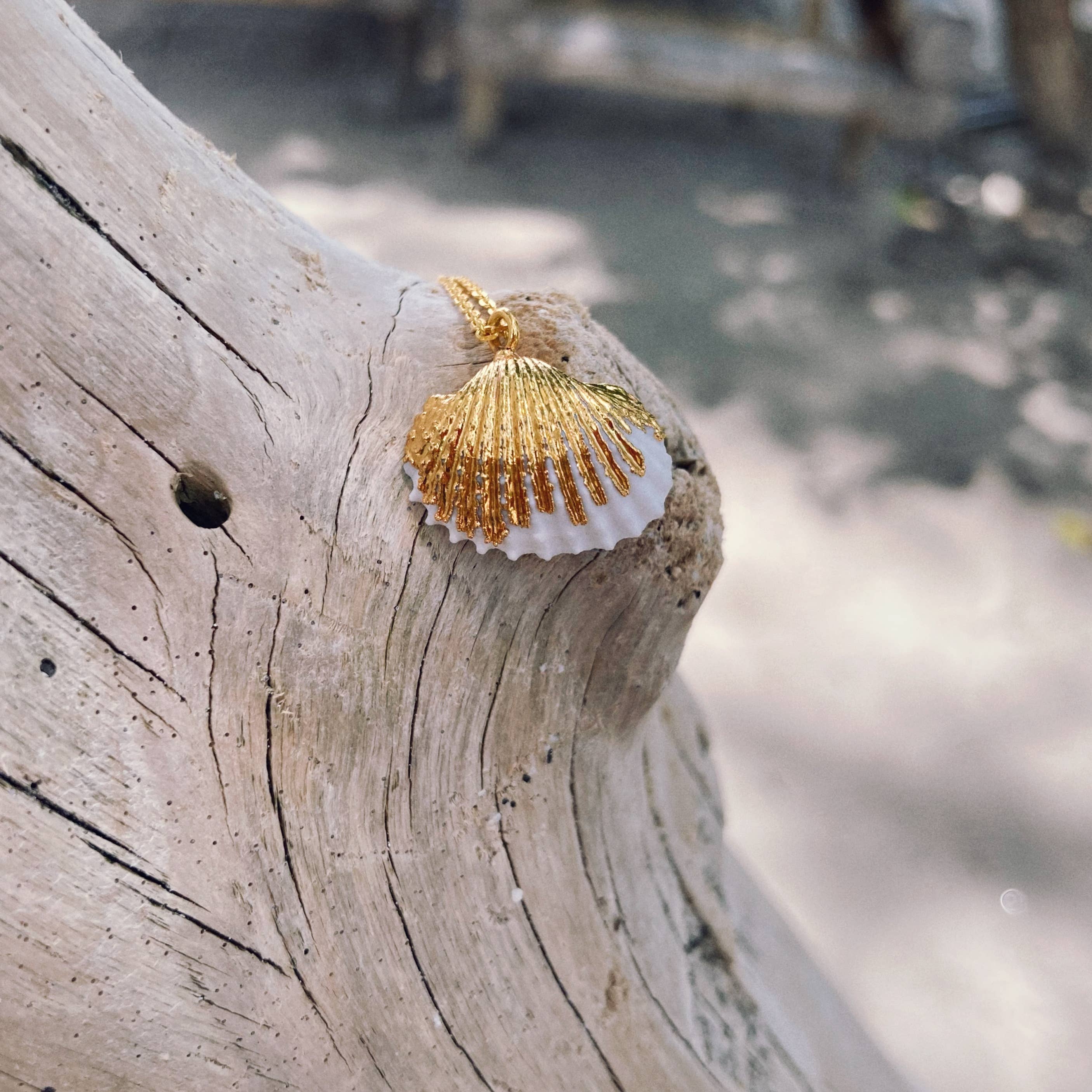 Bonisita - Venta al por mayor Collares con colgantes/abalorios - Collar de Concha de Sirena - Cadena de Latón de 18 pulgadas4