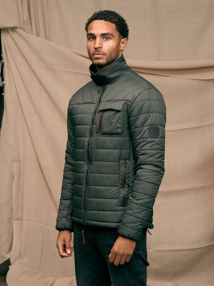 Carricore Padded Jacket Dark Olive for wholesale by Duck and Cover