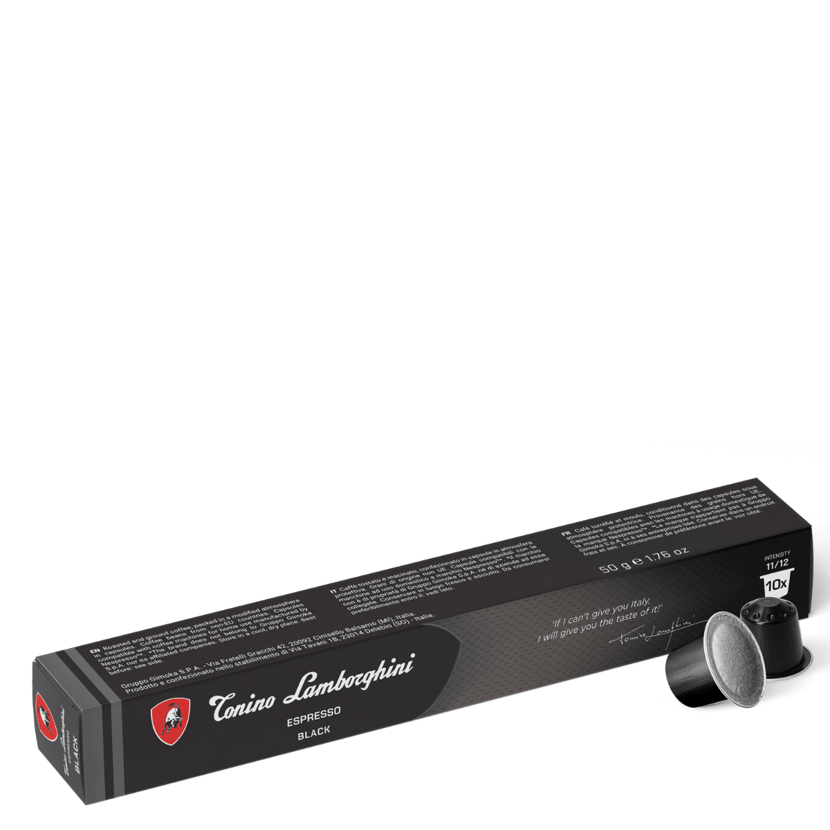 Tonino Lamborghini - Vente Dosettes de café - Capsules Espresso – Noir | Compatible Nespresso1