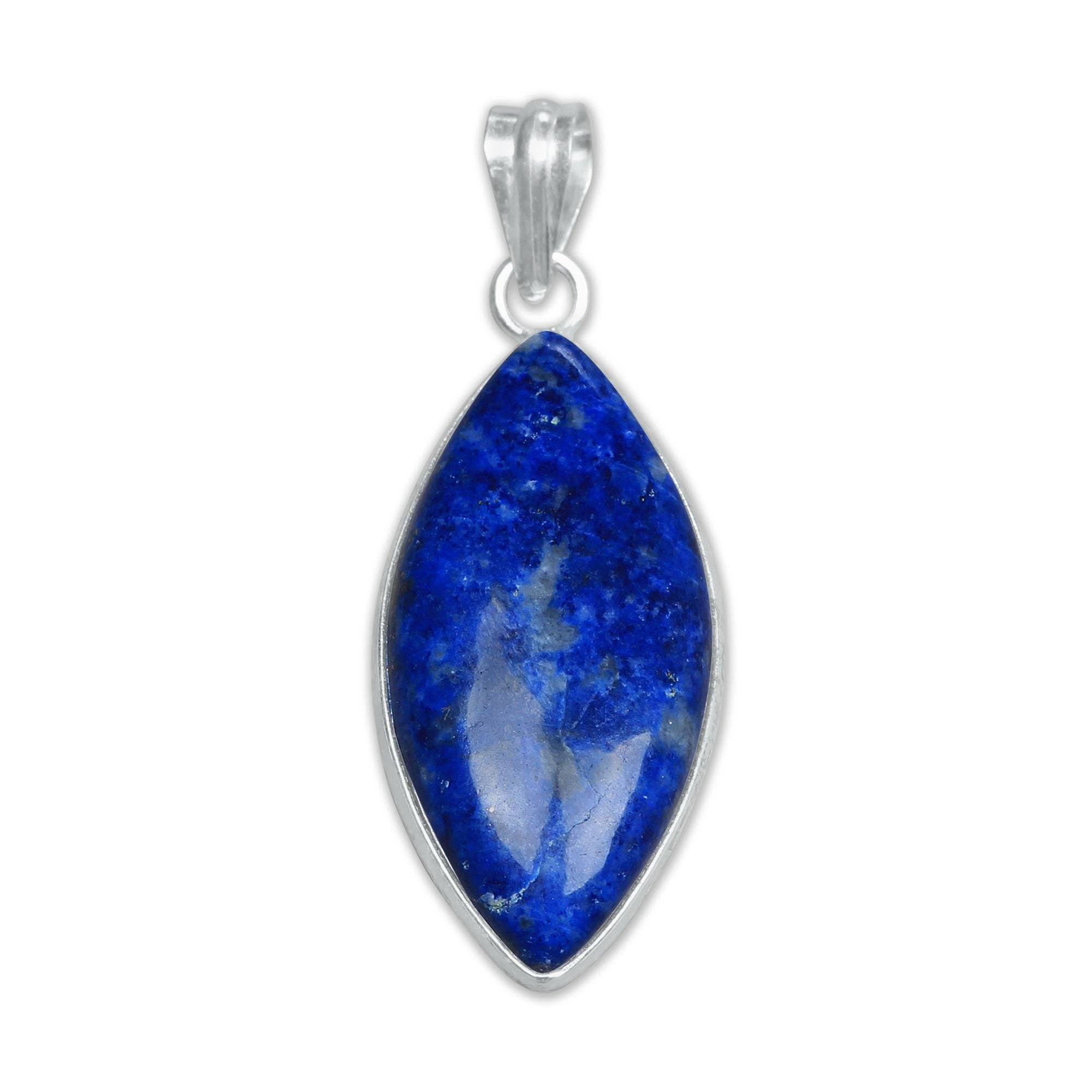 Handmade Jewels - Wholesale Individual Charm/Pendant - Lapis Lazuli Minimalist Pendants -  Handmade, Silver-Plated, Wholesale11