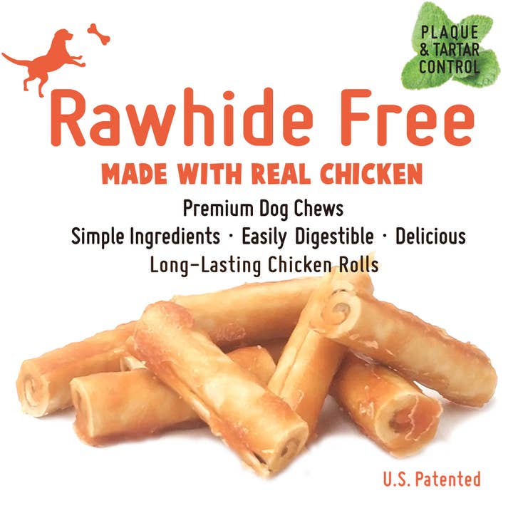WholeChew - Wholesale Pet treats – Dog - Rawhide Free Dog Treats Long Lasting Chicken Retriever Rolls1