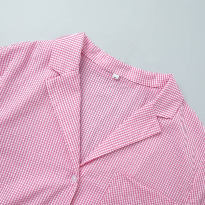 Dipped Shop - Vendita all'ingrosso Completo pigiama - Donna - Set Pigiama a Maniche Lunghe con Contrasto di Colore a Quadri DP25F8813