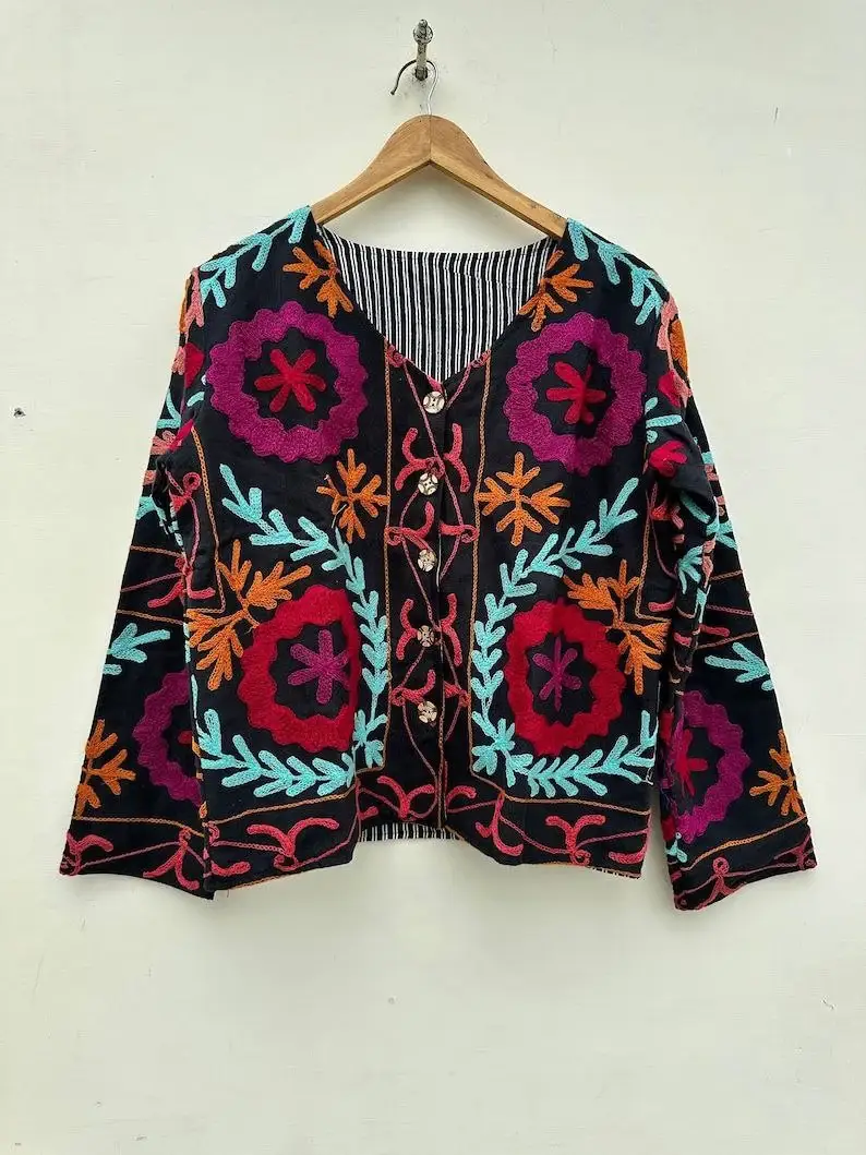 Bhawana Handicrafts - Wholesale Jacket - Women's - 5 Piece Lot, Suzani Embroidery Jacket Womens Suzani Coat6