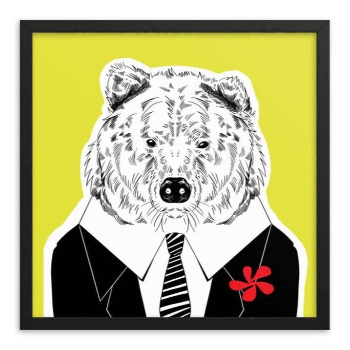 Kuma-san the Bear II Gerahmter Kunstdruck für den Großhandel von gabo and mateo designs
