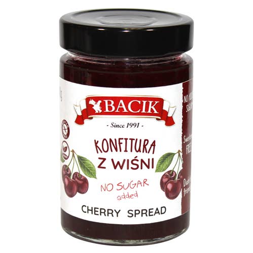 Kirsebærsyltetøj uden tilsat sukker 300 ml/10,5 oz for engroshandel hos Bacik