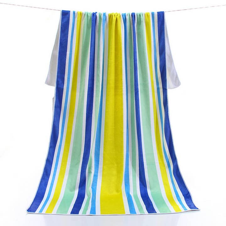 ACCITY - Wholesale Bath Towel - THICKENED BEACH TOWEL WITH PRINTED STRIPES_CWMM2282