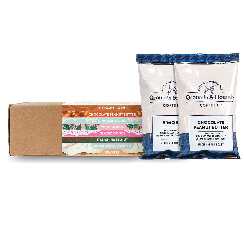 Grounds & Hounds Coffee Co. - Wholesale Coffee Beans - Eight Flavored Blend Coffee Sample Kit1
