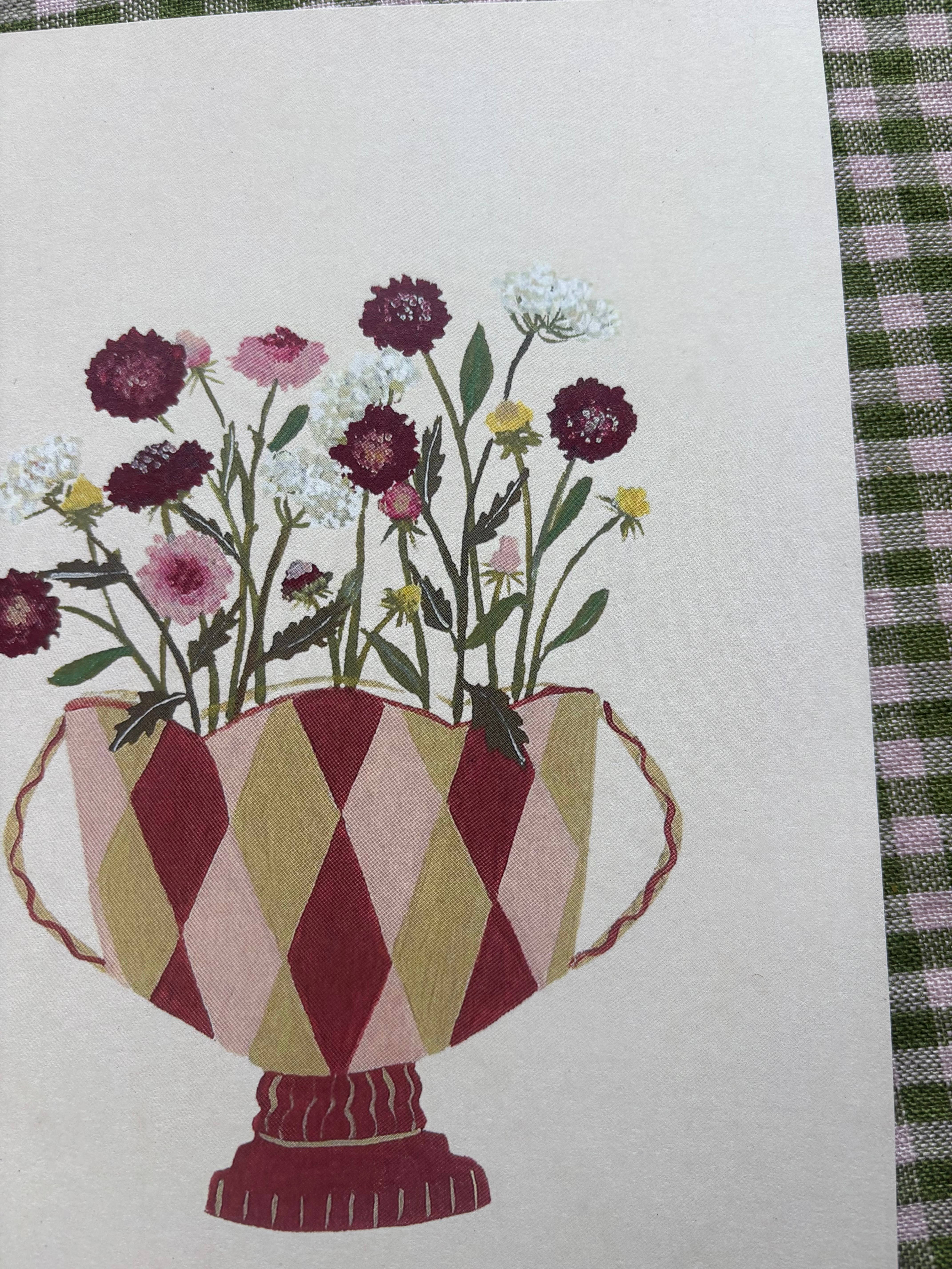 Harriet Watson – wholesale Art print – A5 print- Scabiosa2