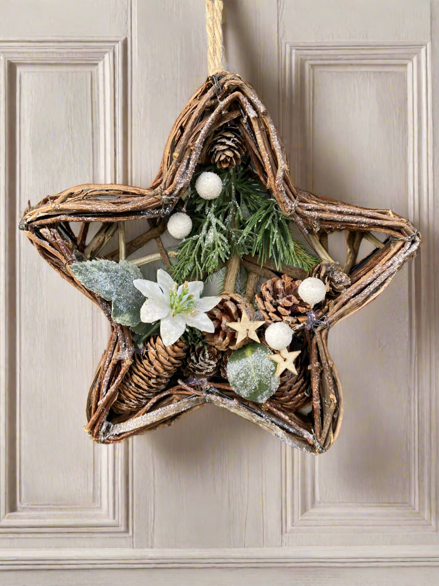Marissa's Gifts – wholesale Wreath – Handmade Hanging star wreath 25 x 25 x 6cm Christmas/seasonal hanging wreath1