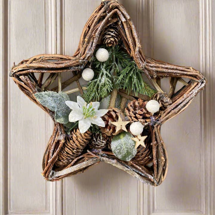 Marissa's Gifts – wholesale Wreath – Handmade Hanging star wreath 25 x 25 x 6cm Christmas/seasonal hanging wreath1