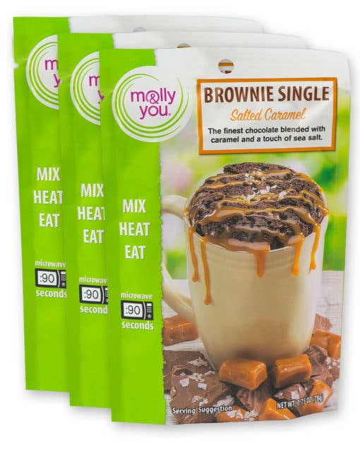 molly&you® - Wholesale Brownie Mix - Salted Caramel Brownie Microwave Single1