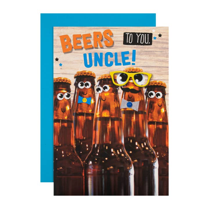 Hallmark – wholesale Birthday card – Birthday Card for Uncle - Beer Bottle Characters Design