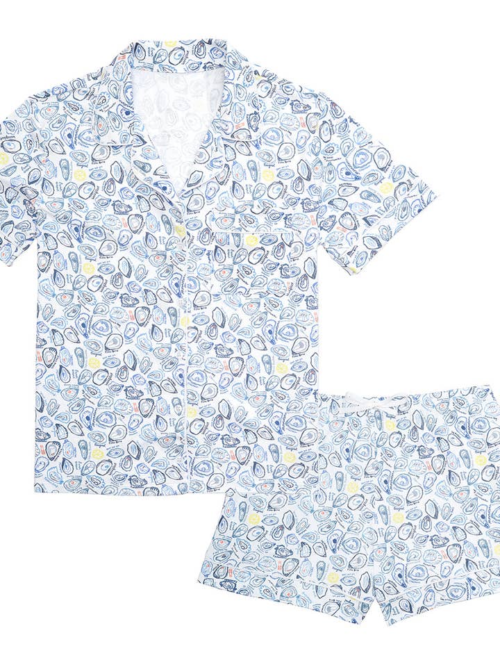 Oysters Women’s Button Front Short Pajama Set for wholesale on Faire
