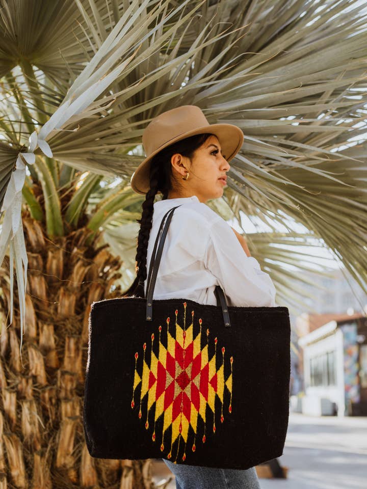 Sac en laine de mouton Zapotec Diamond pour la vente par The Zapotec Weavers